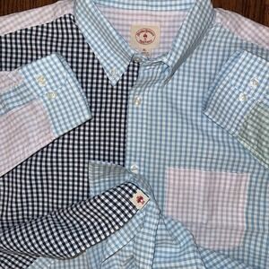 Brooks Brothers Red Fleece Colorblock Check Long Sleeve Button Down Men's XL